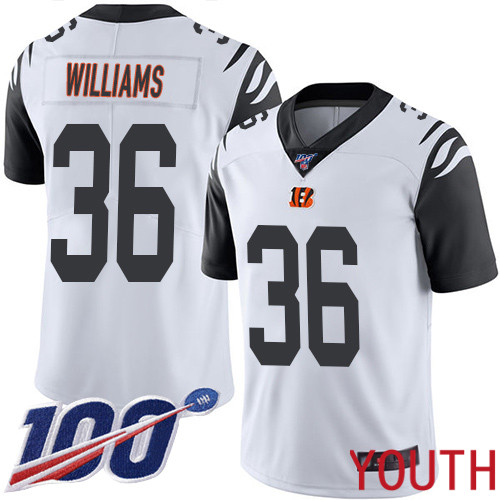 Cincinnati Bengals Limited White Youth Shawn Williams Jersey NFL Footballl 36 100th Season Rush Vapor Untouchable